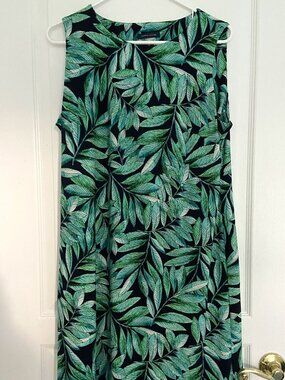 Tommy Hilfiger Tropical Print Dress in Green